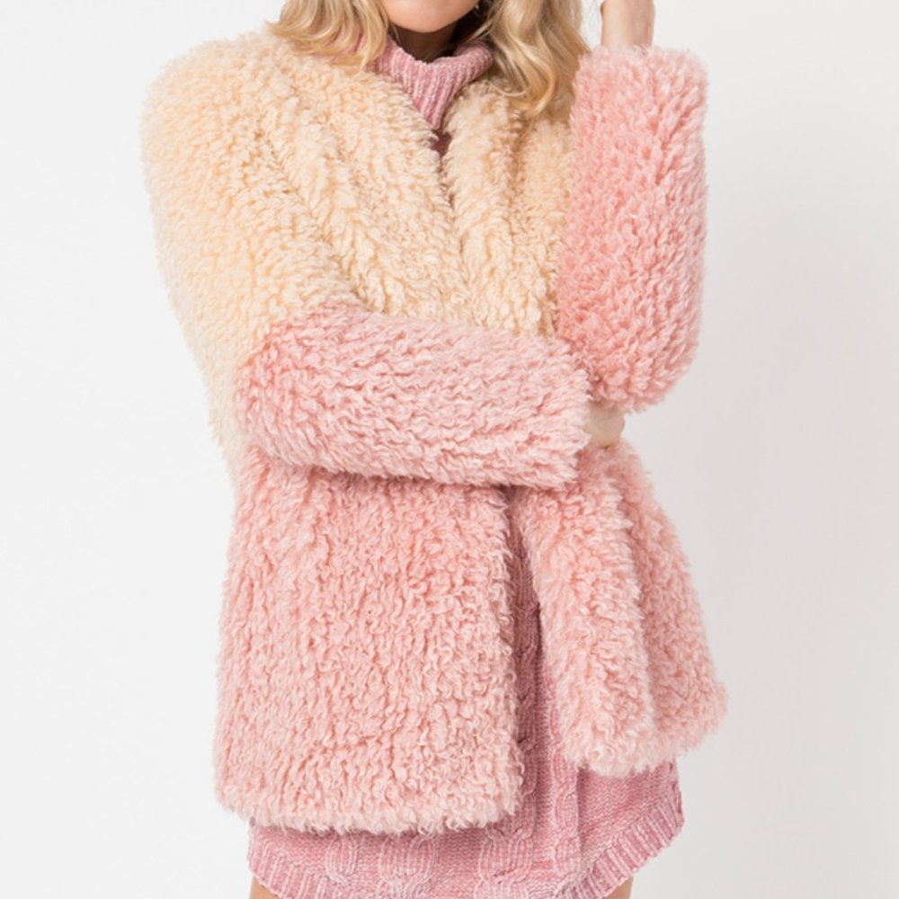 Pia Rossini Women's Honey & Blush Diamonique Coat | Size Medium - Picture 4 of 5